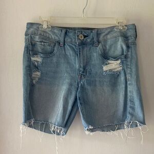 American Eagle Outfitters Ripped Light Blue Jean Shorts